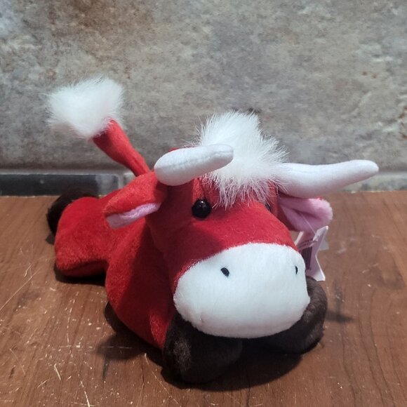 Oy Snort The Bull Red Plush Toy Stuffed Animal - Picture 6 of 10